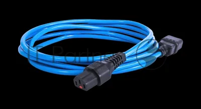 Шнур питания с фиксатором REM IEC 60320 C13/IEC 60320 C14, 10 А/250 В (3 * 1,0), 3 м, синий R-10-Cord-C13-C14-3-Blue