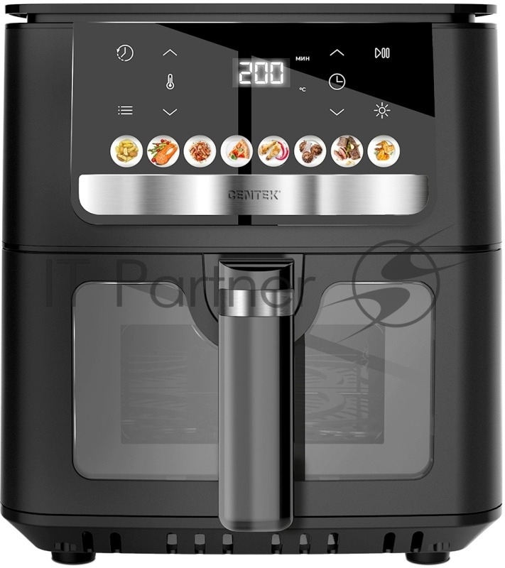 Аэрогриль Centek CT-3103 черный, 1900 Вт, 6.5 л, сенсор, 8 программ