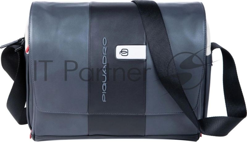 Сумка-мессенджер Piquadro Urban CA6802UB00/GRN с отделением для ноутбука 14" серая/черная натур.кожа