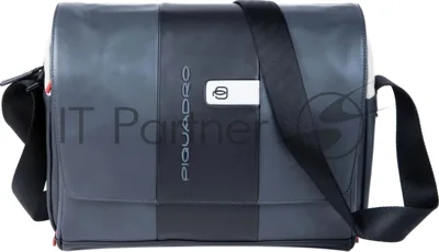 Сумка-мессенджер Piquadro Urban CA6802UB00/GRN с отделением для ноутбука 14" серая/черная натур.кожа