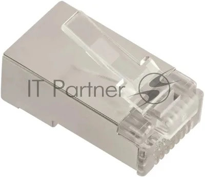 Коннектор LANMASTER (LAN-EZ45-8P8C/S6-100) STP Cat.6 RJ45 серебристый (упак.: 100 шт)