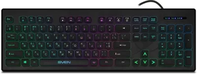 Клавиатура SVEN KB-C7500EL проводная, USB Type-A, чёрный