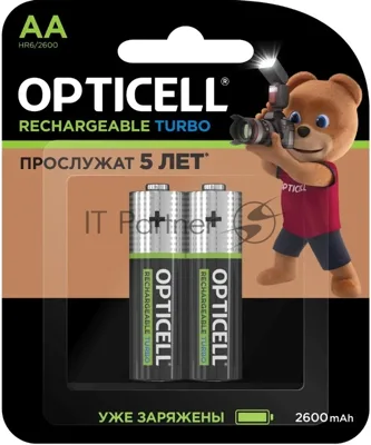 Аккумулятор Opticell Turbo 6080001 AA NiMH 2600mAh (2шт) блистер