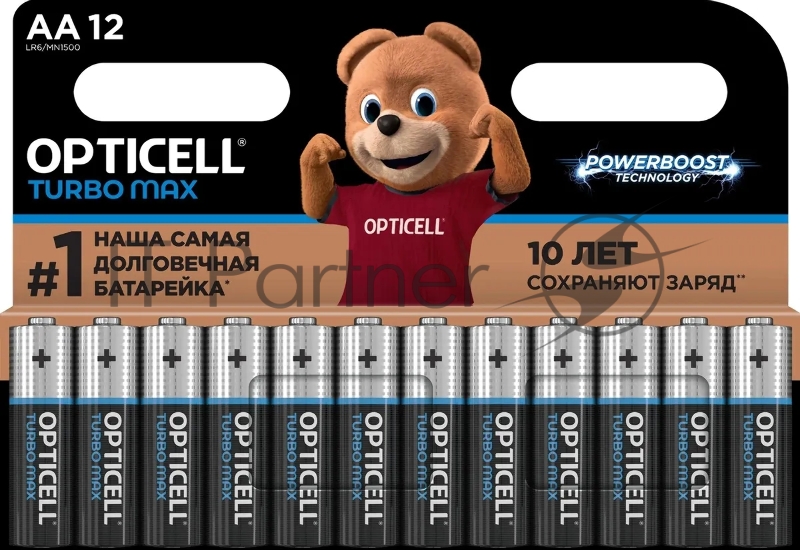 Батарея Opticell Turbo MAX LR6 AA (12шт) блистер