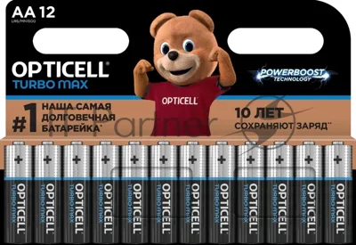 Батарея Opticell Turbo MAX LR6 AA (12шт) блистер
