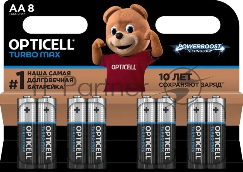 Батарея Opticell Turbo MAX LR6 AA (8шт) блистер