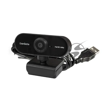 Веб-камера ExeGate Stream C925 1920x1080, 30 кадр/с, USB, микрофон (шумоподавление), шторка приватности, универсальное крепление