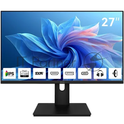 Монитор 27" Aiwa MQ271A IPS 2560x1440, 100 Гц, 4 мс, 16:9, 300 кд/м², HDMI 2.0, DP 1.2, USB-C (15 Вт), 3.5 Jack, динамики (2x3 Вт), FreeSync, G-Sync, черный