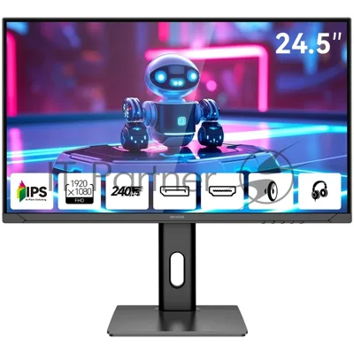 Монитор 24.5" Aiwa MD2510 IPS 1920x1080, 240 Гц, 1 мс, 16:9, 350 кд/м², 2xHDMI 2.0, 2xDP 1.2, 3.5 Jack, динамики (2x3 Вт), FreeSync, G-Sync, черный