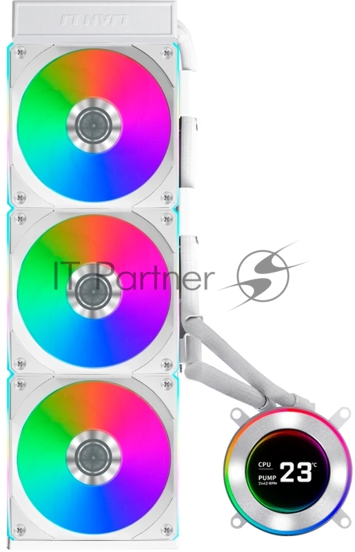 Система жидкостного охлаждения Lian-Li HydroShift II LCD-C 360CL ARGB Soc-AM5/AM4/1700/1851 белый 4-pin 31dB Al+Cu LCD Ret (G89.GHS2LCD36RW.R0)