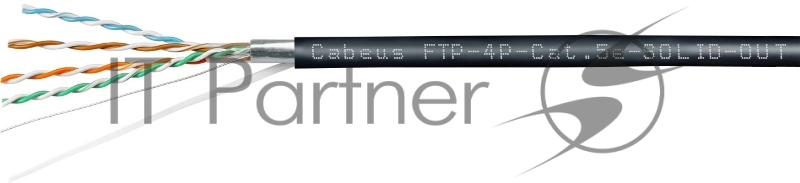 Кабель информационный Cabeus FTP-4P-Cat.5e-SOLID-OUT-LSZH-UV FTP-4P-CAT.5E-SOLID-OUT-LSZH-U cat.5e F/UTP LSZH универсальный 305м черный