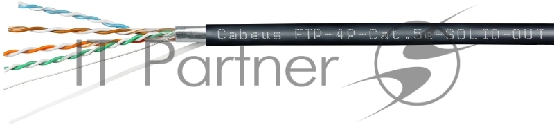 Кабель информационный Cabeus FTP-4P-Cat.5e-SOLID-OUT-PE-UV cat.5e F/UTP PE внешний 305м черный