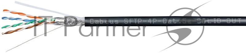Кабель информационный Cabeus SFTP-4P-Cat.5e-SOLID-OUT-LSZH-UV SFTP-4P-CAT.5E-SOLID-OUT-LSZH- cat.5e SF/UTP LSZH универсальный 305м черный