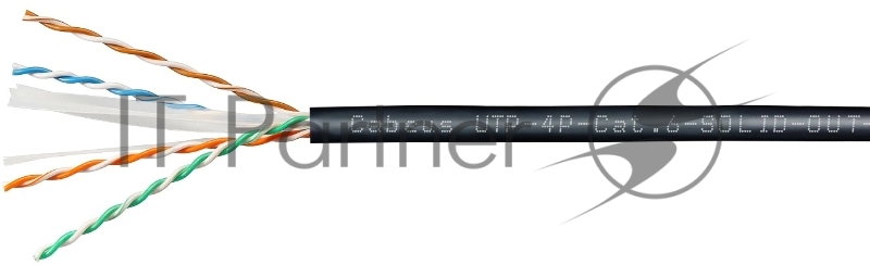 Кабель информационный Cabeus UTP-4P-Cat.6-SOLID-OUT-LSZH-UV кат.6 U/UTP LSZH универсальный 305м черный