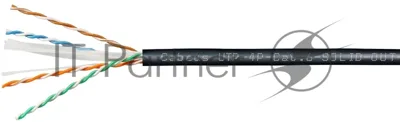 Кабель информационный Cabeus UTP-4P-Cat.6-SOLID-OUT-LSZH-UV кат.6 U/UTP LSZH универсальный 305м черный