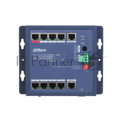 Коммутатор Dahua DH-CHS4110-8ET-90-F, 8×100 Мбит/с + 1×1 Гбит/с, управляемый