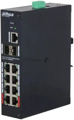 Коммутатор Dahua DH-HS4210-8GT-110, 8×1 Гбит/с + 2×1 Гбит/с SFP, управляемый