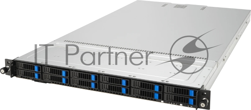 Серверная платформа ASUS RS700-E11-RS12U, 1U, 2x Socket-E LGA4677, 32x DDR5 4800*/5600*, 12x2.5'' NVMe/SATA*/SAS* hsb (*-RAID/HBA need), 2x M.2 PCIe 2260/2280, up to 3x PCIe Gen5 + 1 x int RAID slot, 2 x 10G(Intel X710-AT2) RJ45 LAN, 1+1 1600W
