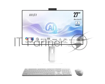 Моноблок MSI Modern AM273QP AI 1UM-094XRU 27" WQHD Core Ultra 7 155H (1.4) 32Gb SSD1Tb Graphics CR без ОС 2.5xGbitEth WiFi BT 150W клавиатура мышь Cam белый 2560x1440 (9S6-AF0112-293)