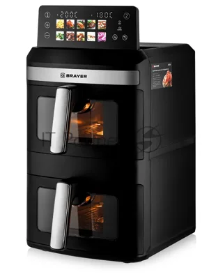 Аэрогриль BRAYER 2051BR черный, 2800 Вт, 13 л, сенсор, 10 программ