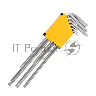 Набор шестигранных ключей "TORX" сверхдлинных Deli DL3095 9шт размеры Т10,Т15,Т20,Т25,Т27,Т30,Т40,Т45,Т50, пластиковый держатель