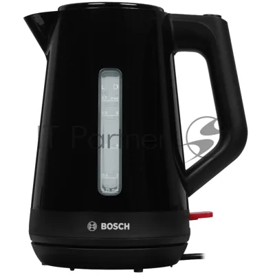 Электрочайник Bosch TWK1M123 черный, 1.7 л, 2400 Вт, скрытый нагревательный элемент