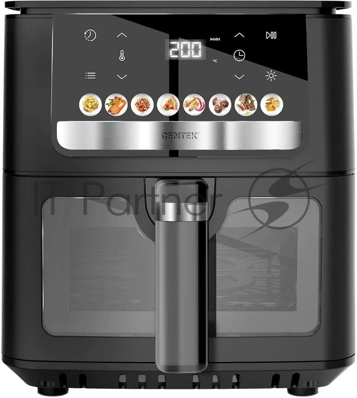 Аэрогриль Centek CT-3104 черный, 1900 Вт, 9 л, сенсор, 8 программ