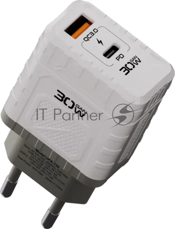 Сетевое зарядное устройство Defender UPA-132 30W, USB A+C, белый