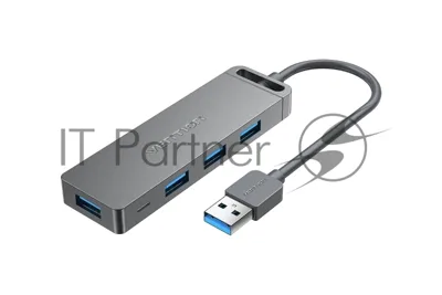 USB-концентратор Vention OTG USB 3.0 на 4 порта серый 1м.