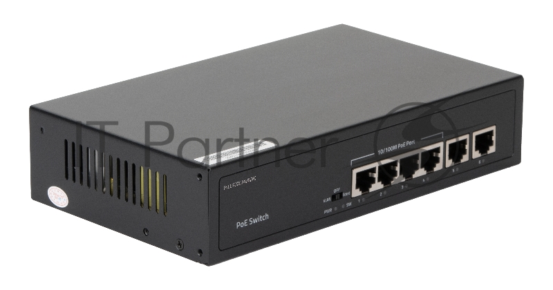Коммутатор NIKOMAX GL-SW-F007-04P, 4×100 Мбит/с PoE + 2×100 Мбит/с, неуправляемый