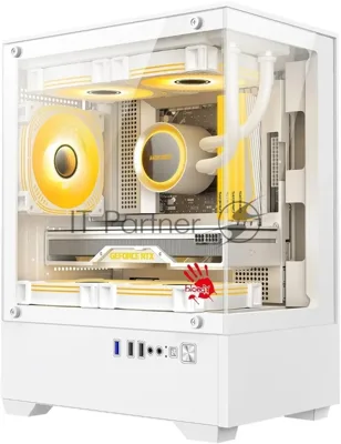 Компьютерный корпус Bloody CC-125 белый без БП mATX 5x120мм 2xUSB2.0 1xUSB3.0 audio bott PSU