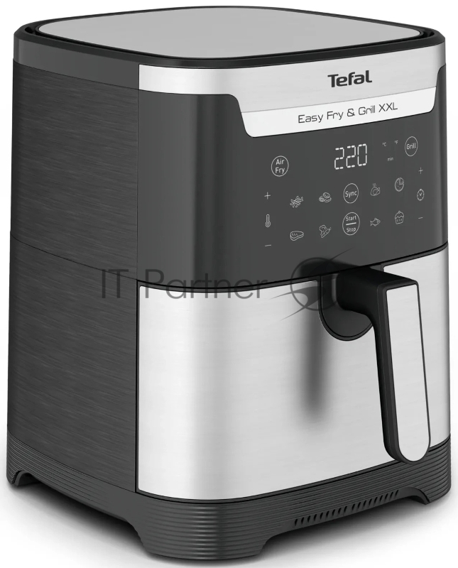 Аэрогриль Tefal Easy Fry & Grill XXL Inox EY801D15 черный, 1830 Вт, 6.5 л, сенсор, 9 программ