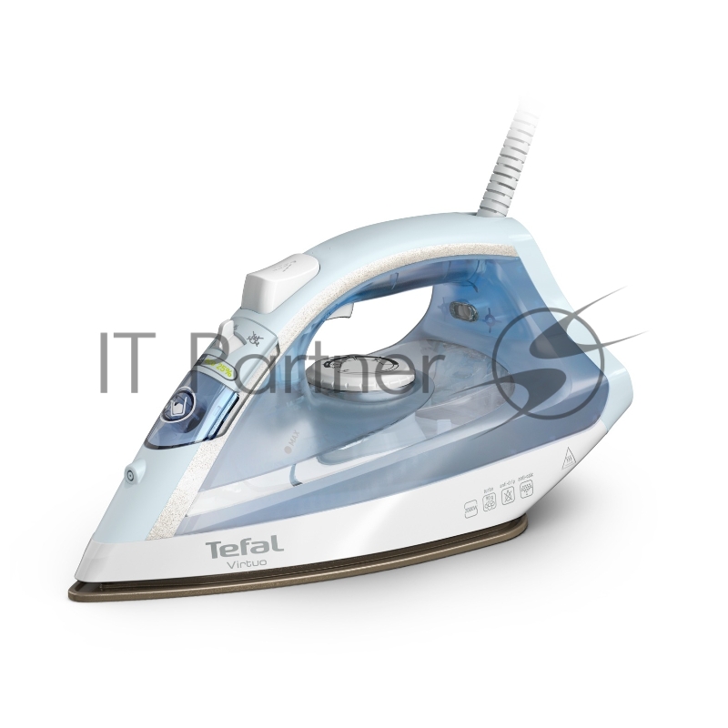 Утюг Tefal FV1R15F1 белый/голубой, 2000 Вт, 24 г/мин, 90 г/мин, 200 мл