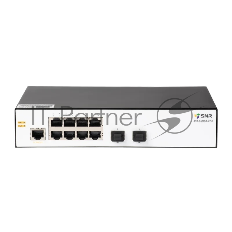 Коммутатор SNR SNR-S5010G-8TM, 8×1 Гбит/с + 2×2.5 Гбит/с SFP, управляемый