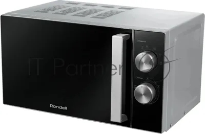 Микроволновая печь Rondell RDE-MW208 серебристый/черный, 20 л, 700 Вт, переключатели - поворотный механизм