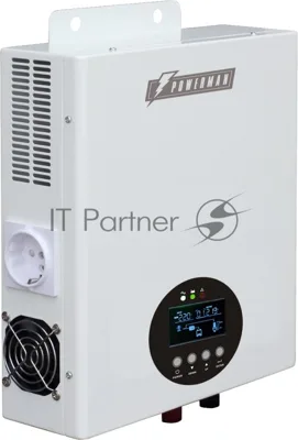 Источник бесперебойного питания ИБП POWERMAN Smart 800 HYBRID, линейно-интерактивный, 800ВА/480Вт, 165-265В, 2 евророзетки, внешняя свинцово-кислотная (AGM, GEL, FB) или LiFePO4 батарея на 12В емкостью от 55Ач (не входит в комплект поставки), ток заряда до 15А, ЖК-дисплей, навесной, 310мм х 270мм х 85мм, 6.6кг.