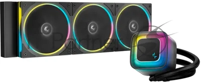 Система жидкостного охлаждения Deepcool LE360 PRO ARGb Soc-AM5/AM4/1200/1700/1851 черный 4-pin 19-33dB Al 300W 1817gr Ret (R-LE360PRO-BKAMMC-G-1)