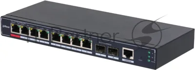 Коммутатор Dahua DH-SG4010P-2F, 8×1 Гбит/с + 2×1 Гбит/с SFP, управляемый