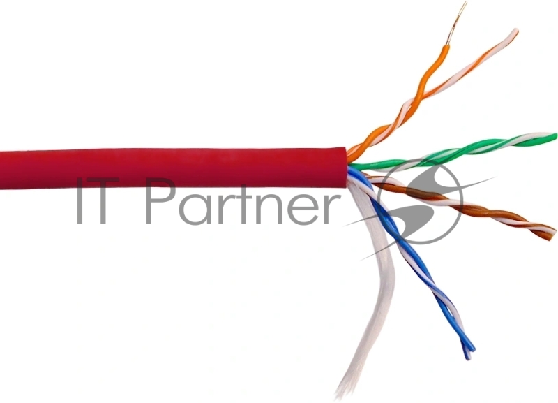 Кабель информационный LANMASTER LAN-5EUTP-HFLT-RD cat.5e UTP 4 пары 24AWG LSZH внутренний 305м красный