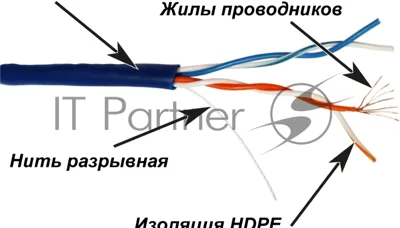 Кабель информационный Lanmaster TWT-5EUTP2PT-BL cat.5e UTP 2 пары 24AWG PVC внутренний 305м синий