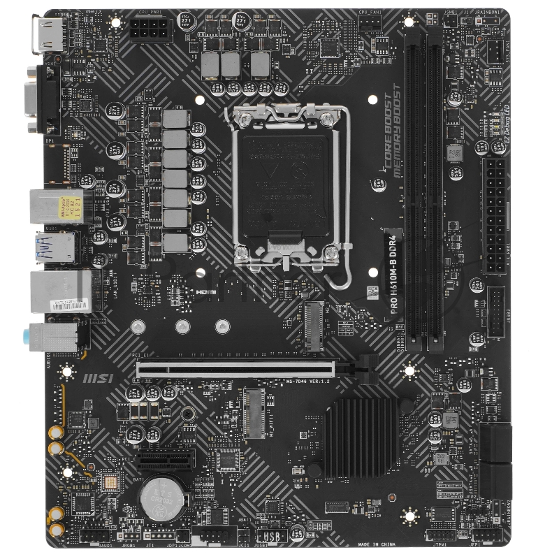 Материнская плата MSI PRO H610M-B, LGA1700, Intel H610, 2xDDR5, 4xSATA, 1xM.2, 1xPCIe 4.0 x16, DisplayPort, HDMI, 1x1Gb LAN, 3x3.5 мм, 7.1, microATX