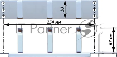 Кабельный органайзер Горизонтальный Lanmaster TWT-ORG1U-3V/10 кольца 1U шир.:10" глуб.:67мм