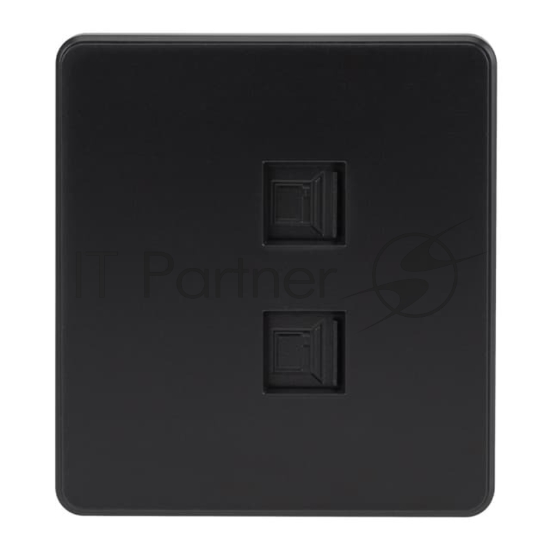 Розетка Kranz ROUND компьютерная двойная RJ45+RJ45 кат6 с/у оникс