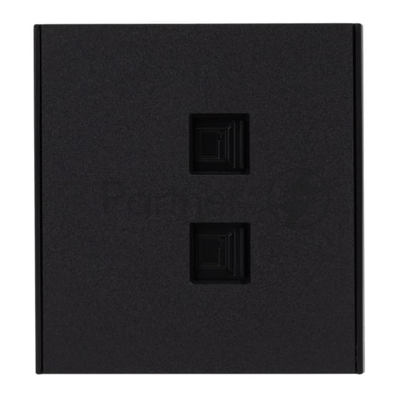 Розетка Kranz STRONG компьютерная двойная RJ45+RJ45 кат6 с/у антрацит