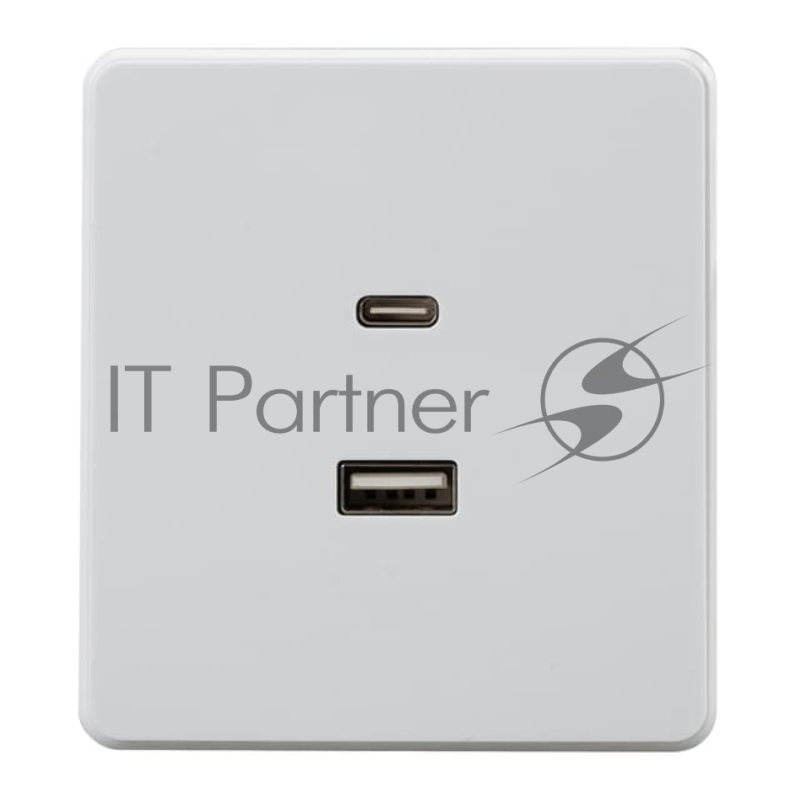 Розетка Kranz ROUND USB-A+Type-C 3А с функцией быстрой зарядки перламутр