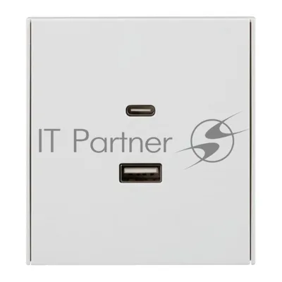 Розетка Kranz STRONG USB-A+Type-C 3А с функцией быстрой зарядки жемчуг