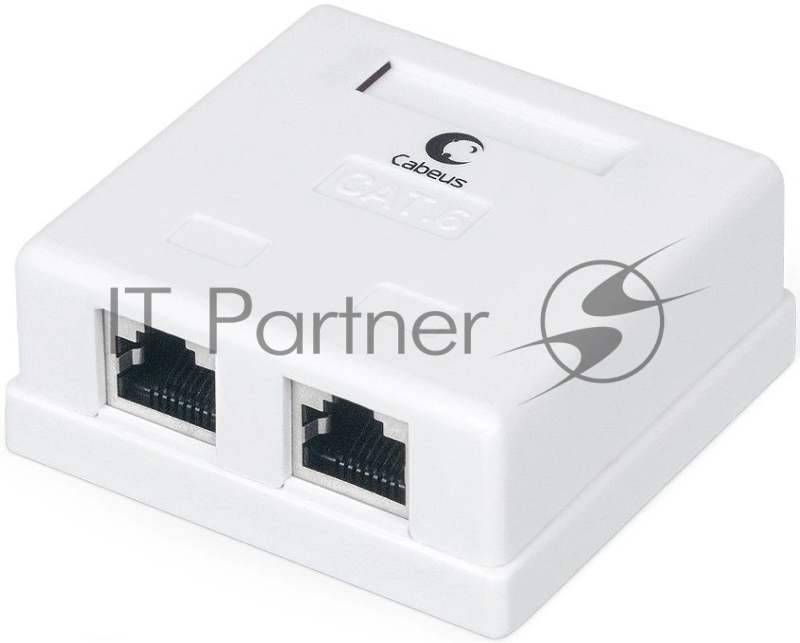 Розетка компьютерная RJ-45(8P8C) Cabeus WS-8P8C-Cat.6-SH-2 категория 6, экранированная, двойная, внешняя, Dual IDC