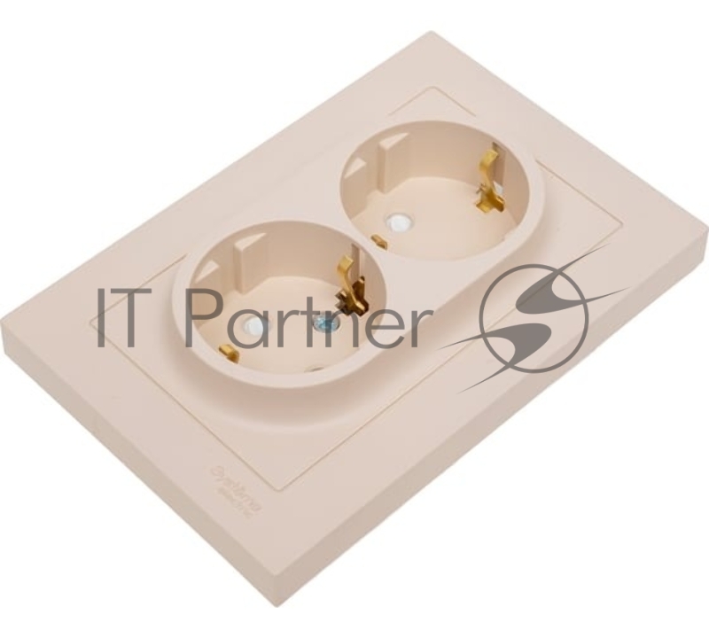Розетка 2-м. SE ATN001226 AtlasDesign 16А с заземл. со шторками в сборе песочн.