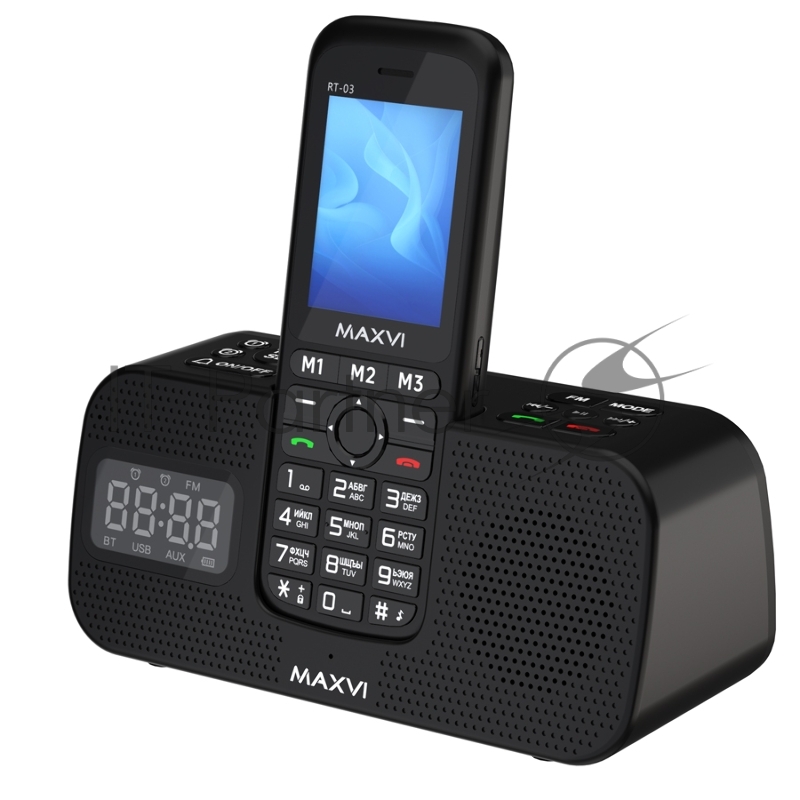 Мобильный телефон Maxvi RT-03 + док-станция, черный