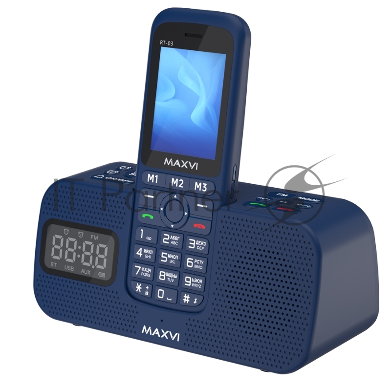 Мобильный телефон Maxvi RT-03 + док-станция, синий